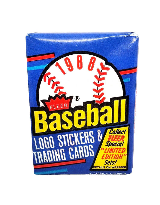 Fleer 1988 Baseball Logo Stickers & Trading Cards Wax Pack