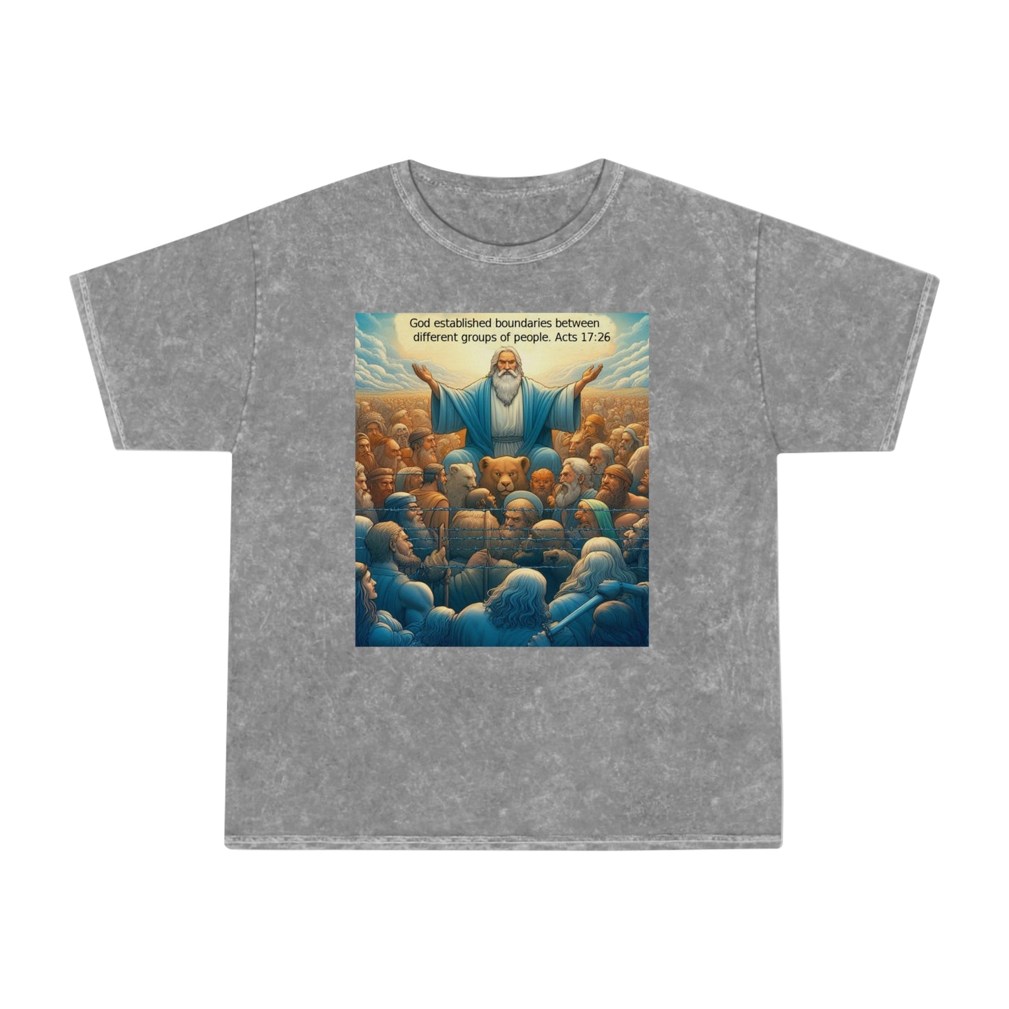 God's Border Unisex Mineral Wash T-Shirt