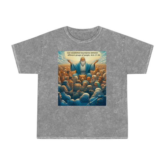 God's Border Unisex Mineral Wash T-Shirt